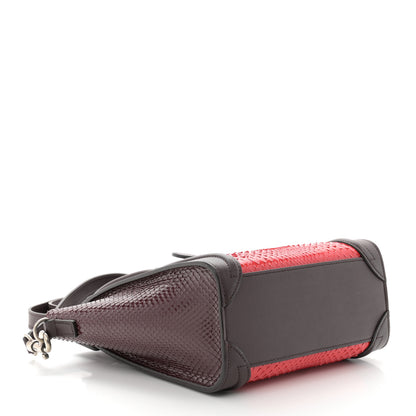Celine Snakeskin Smooth Calfskin Nano Luggage Chili 4 of 9