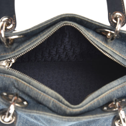 Christian Dior Denim Crystal Medium Lady Dior Blue 5 of 10