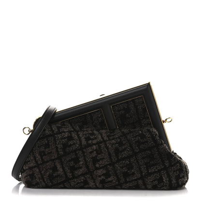 Fendi Shearling Shiny Nappa FF Midi Fendi First Real Ebano 1 of 13