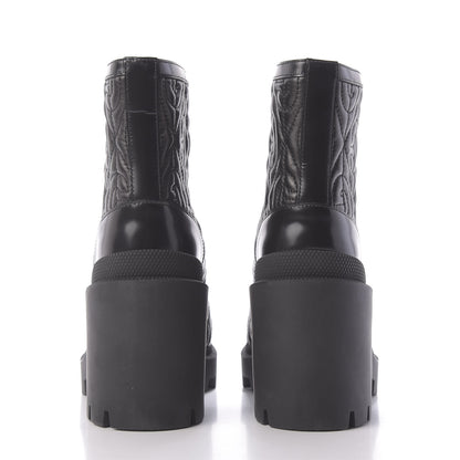 Gucci Calfskin Nappa Rhombus Quilted Trip Ankle Boots 36.5 Black 7 of 12