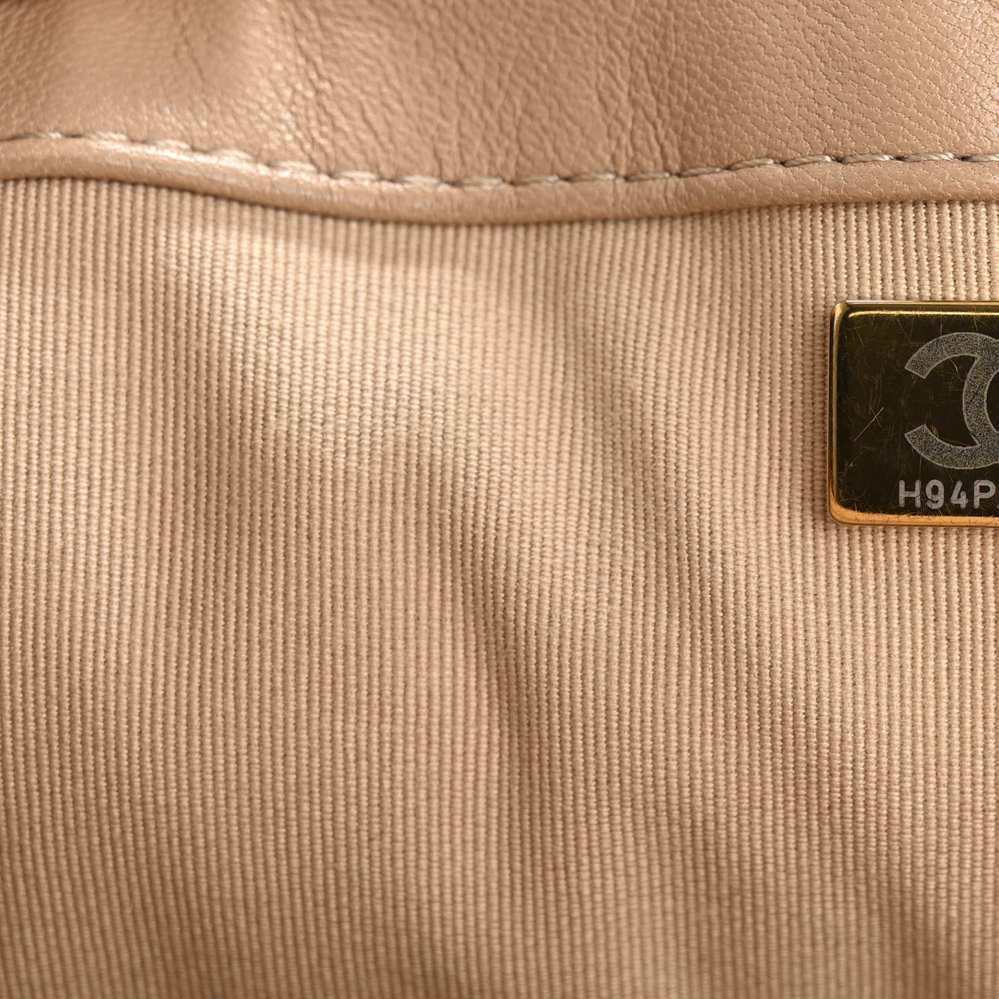 Lambskin Quilted Large CC Funky Town Flap Beige