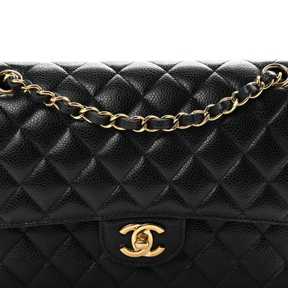 Chanel Caviar Quilted Medium Double Flap Black 8 of 10