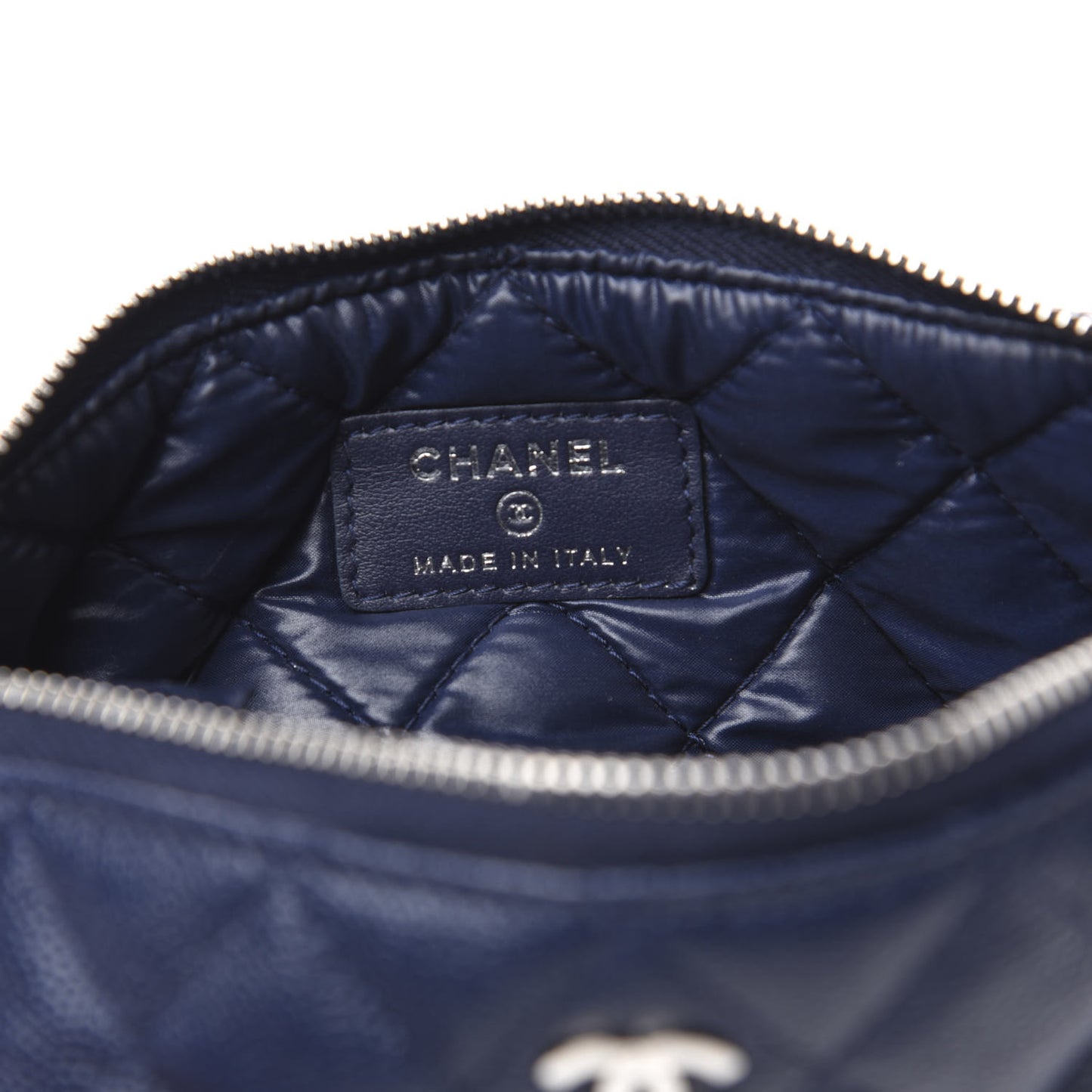 Caviar Quilted Cosmetic Case Navy
