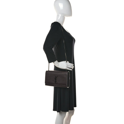 Saint Laurent Grain De Poudre Large Classic Monogram Kate Satchel Amaranto 2 of 10