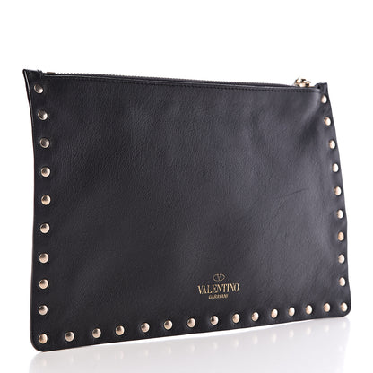 Valentino Garavani Vitello Medium Rockstud Zip Pouch Black 3 of 6