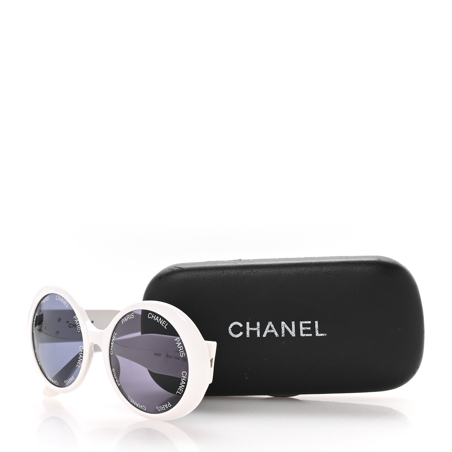 Chanel Acetate Logo Round Sunglasses 01949 White 8 of 8