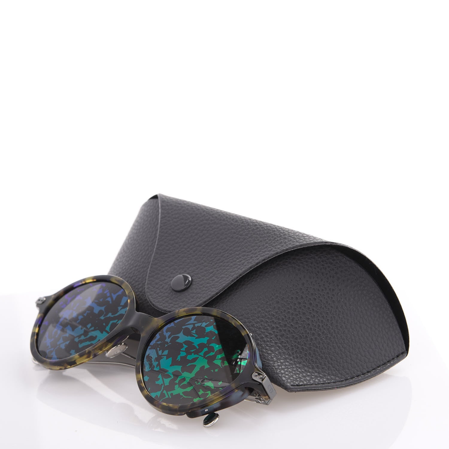 Christian Dior Acetate Leaf Print Umbrage Round Sunglasses Green Foliage 8 of 8