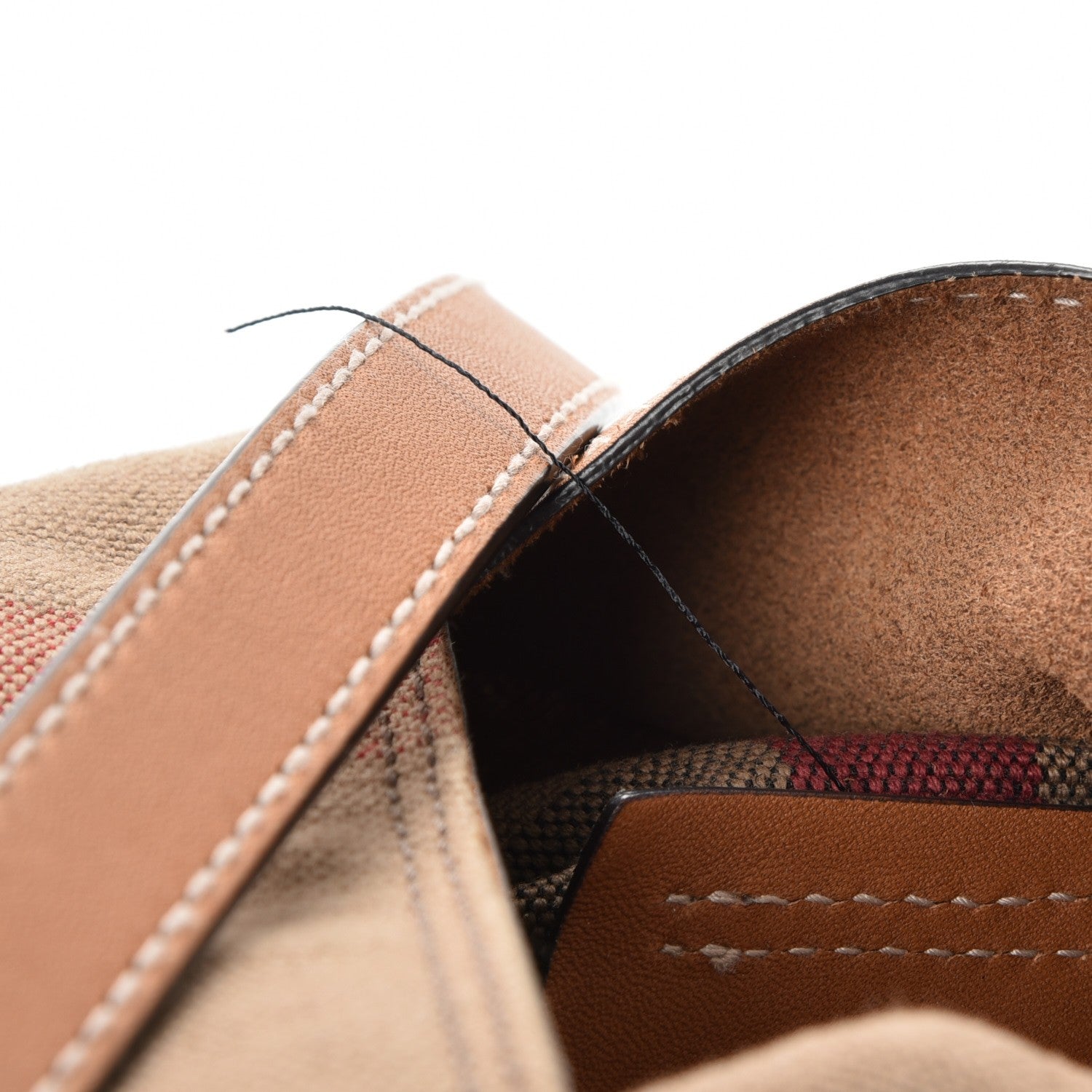 Burberry Canvas Mega Check Medium Ashby Hobo Saddle Brown 9 of 14