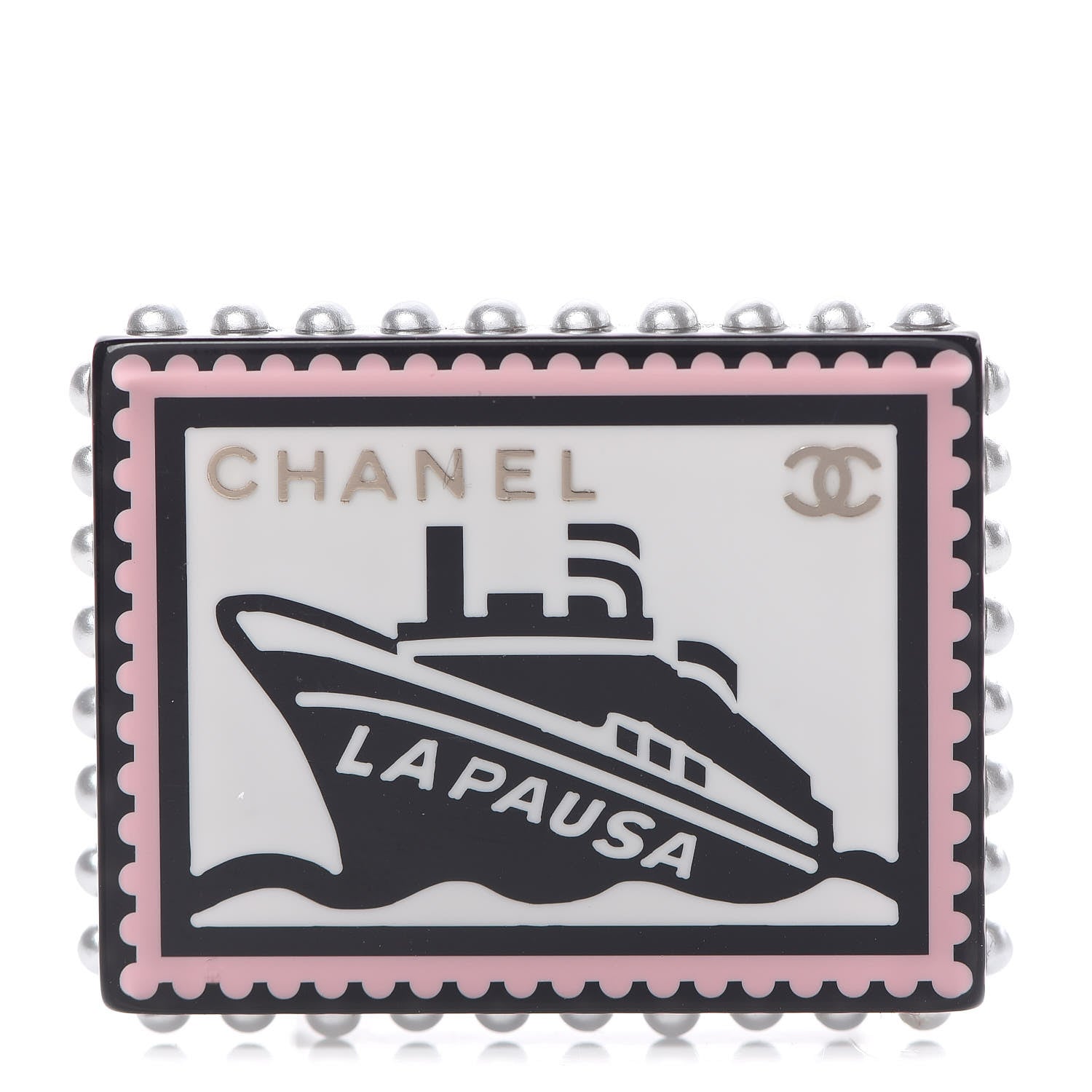 Chanel Resin Pearl CC La Pausa Brooch Multicolor 1 of 4