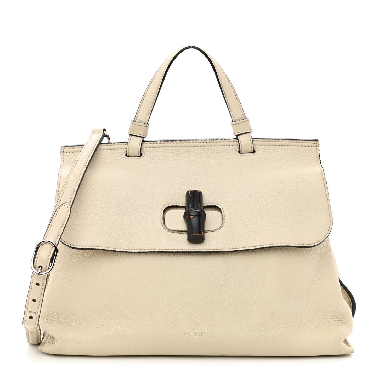 Cellarius Calfskin Medium Bamboo Daily Top Handle Bag Mystic White