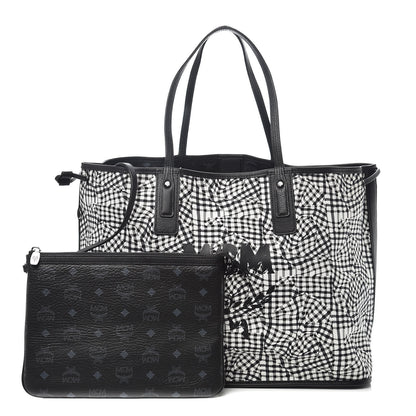 MCM Visetos Large Liz Reversible Shopper Tote Black 4 of 15