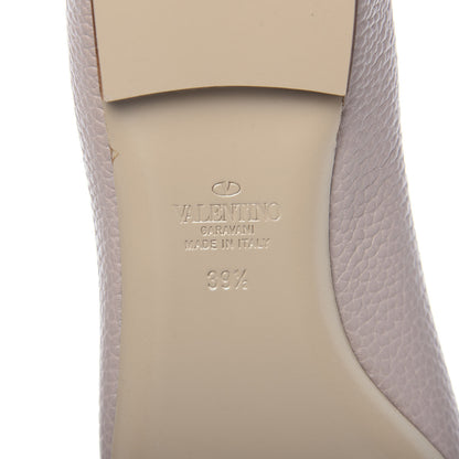 Valentino Garavani Pebbled Calfskin Rockstud Ankle Strap Ballerina Flats 39.5 Poudre 8 of 8