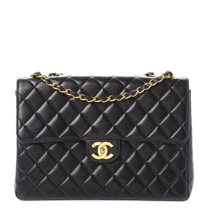 Chanel Lambskin Quilted Jumbo Single Flap Black 1 of 9