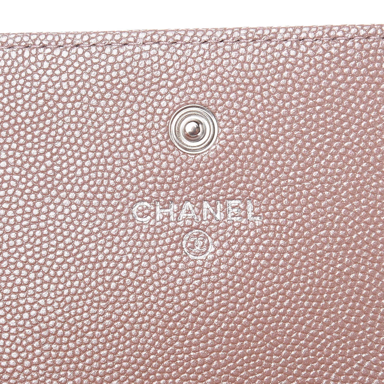 Chanel Metallic Caviar Chevron Quilted Vintage Mademoiselle Card Holder Pink 6 of 9