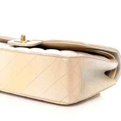 Chanel Metallic Goatskin Quilted Ombre Medium Double Flap Gold 6 of 10