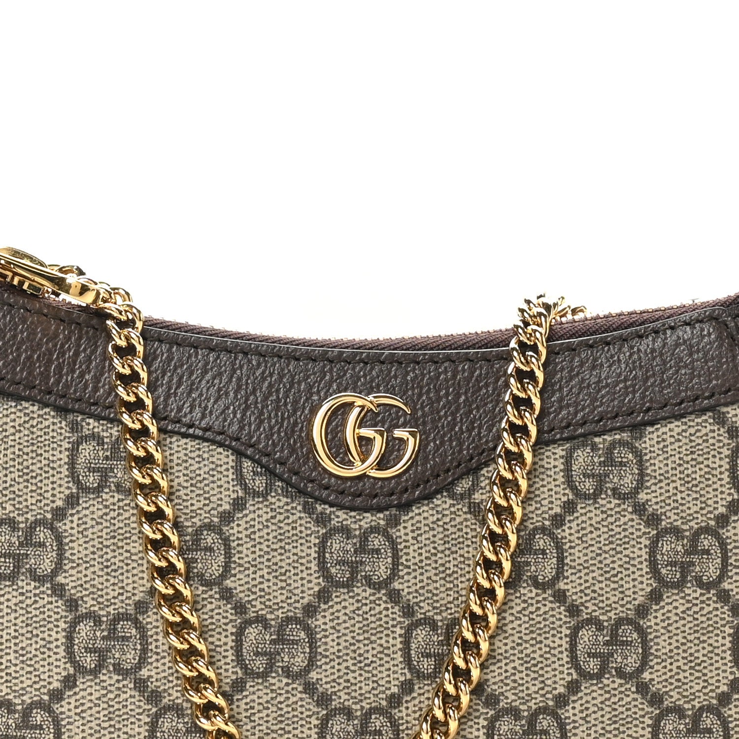 Gucci GG Supreme Monogram Textured Dollar Calfskin Mini Ophidia Chain Bag Beige Ebony 8 of 10
