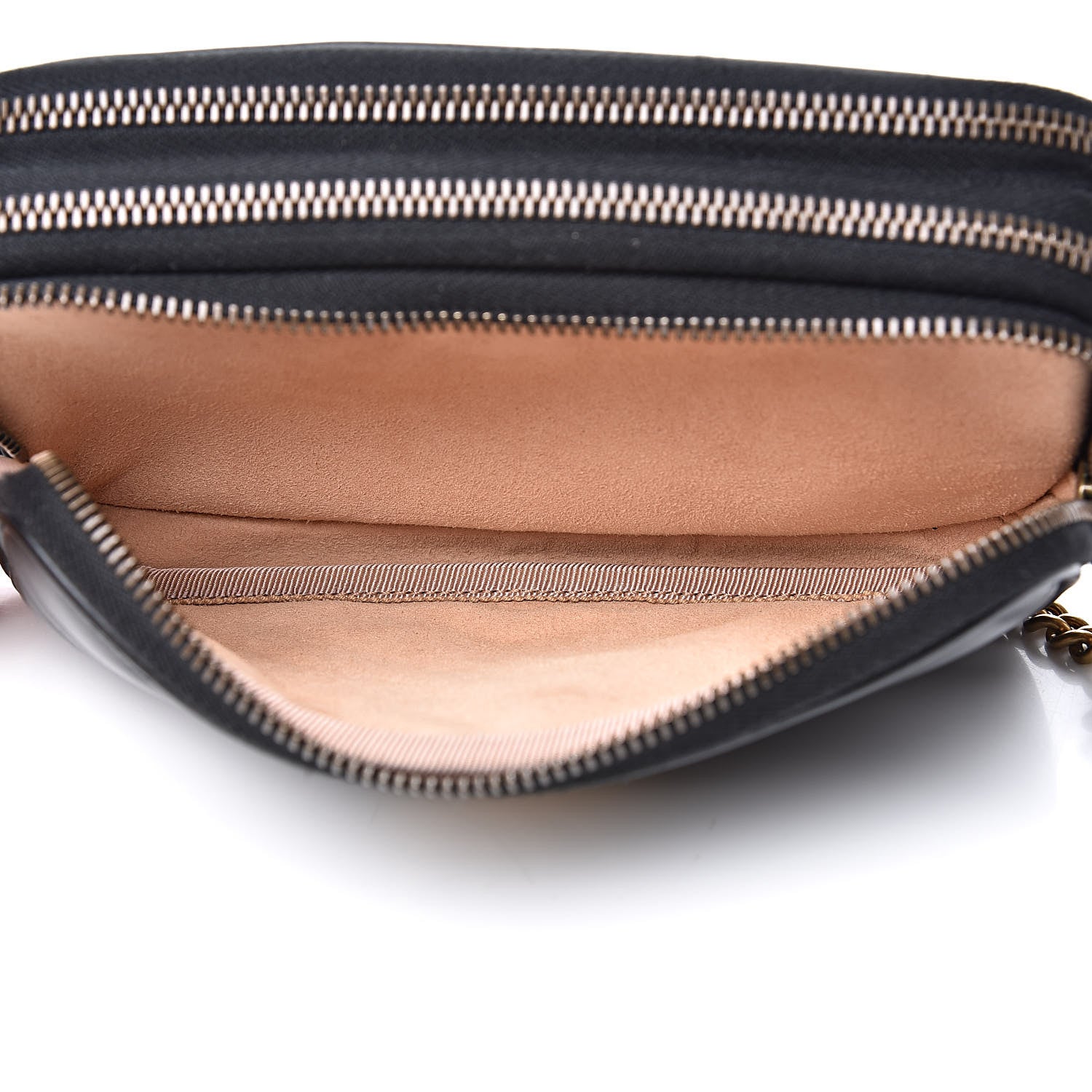 Gucci Calfskin Matelasse Mini GG Marmont Chain Crossbody Bag Black 6 of 12