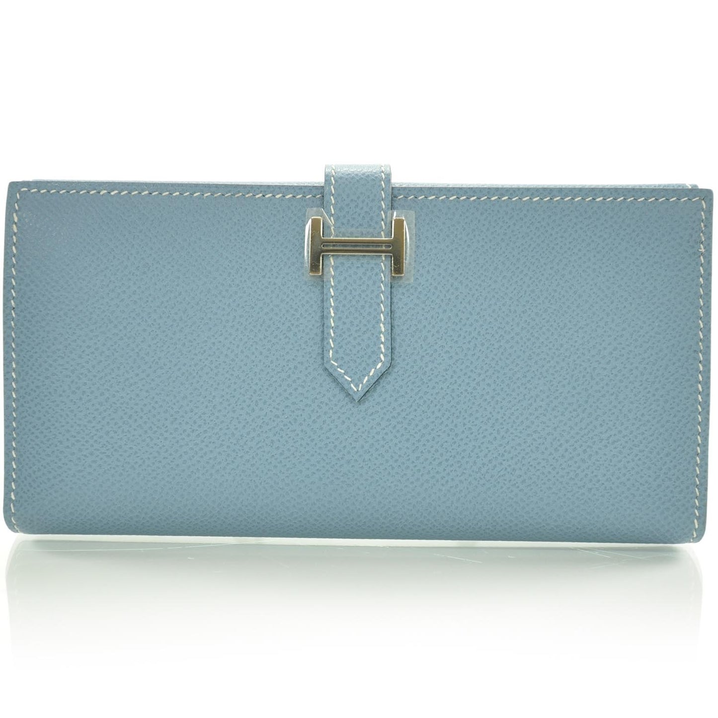 Veau Epsom Bearn Wallet Blue Jean