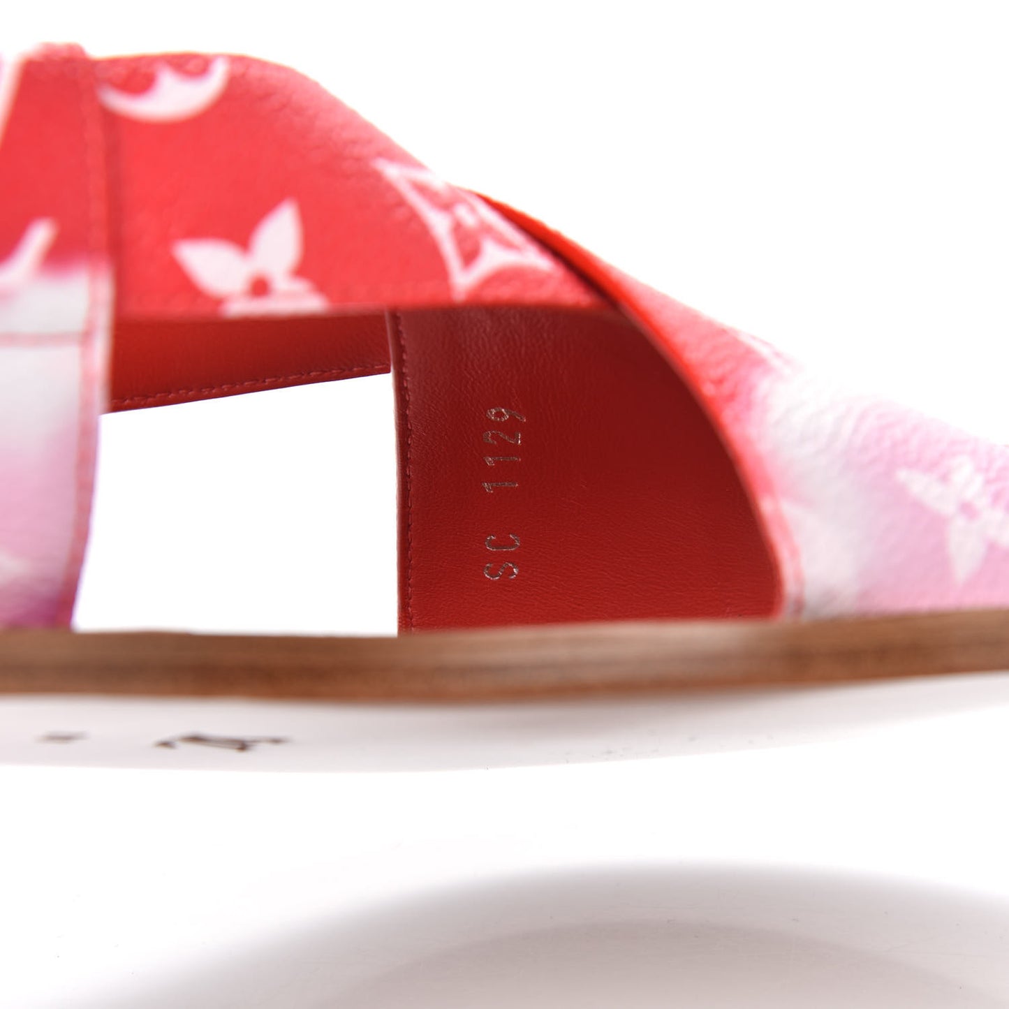 Monogram Escale Palma Flat Sandals 37 Rouge