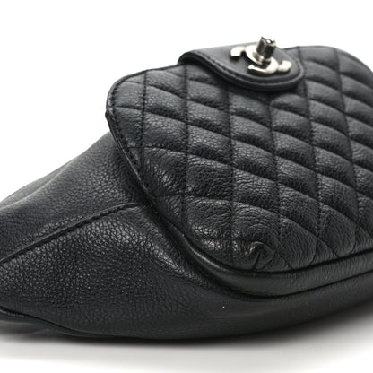Chanel Grained Calfskin Quilted Casual Rock Waist Bag Fanny Pack Black 8 of 9