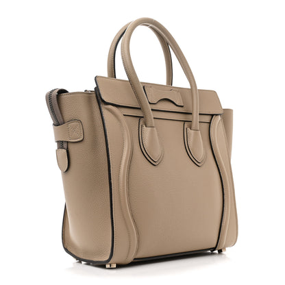 Celine Drummed Calfskin Micro Luggage Dune 3 of 10