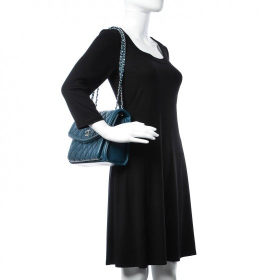 Chanel Lambskin Quilted Large Geometric Flap Dark Blue 3 of 8