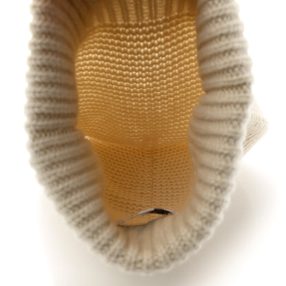 Hermes Cashmere Knit Boston Beanie Hat S Blanc Casse 3 of 5