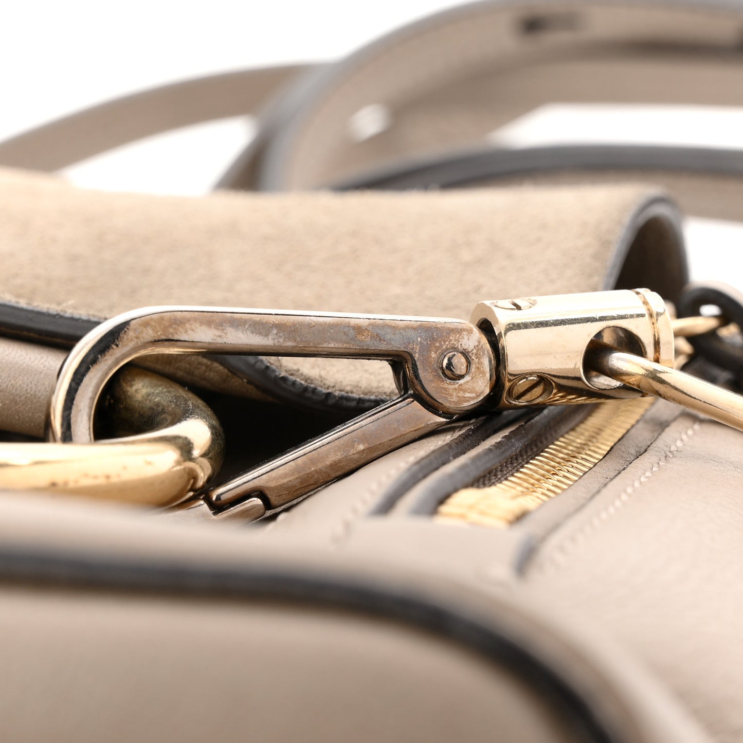 Suede Calfskin Mini Faye Backpack Motty Grey