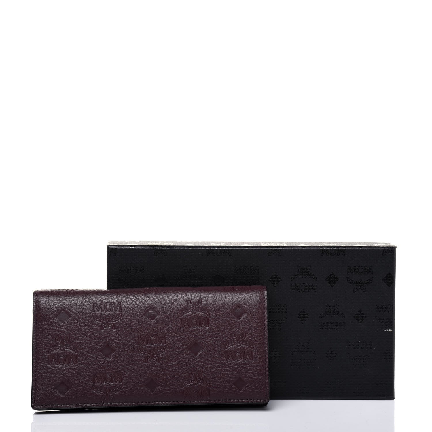 MCM Calfskin Signature Monogram Klara Two Fold Wallet Rustic Brown 13 of 13