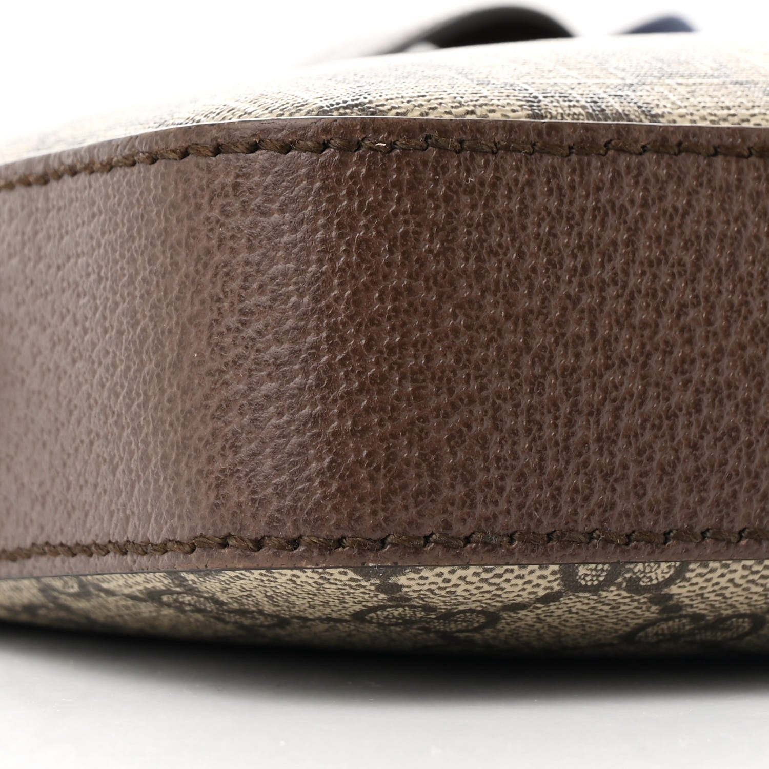 Gucci GG Supreme Monogram Textured Dollar Calfskin Web Ophidia Wristlet Shoulder Bag Beige Ebony New Acero 9 of 11