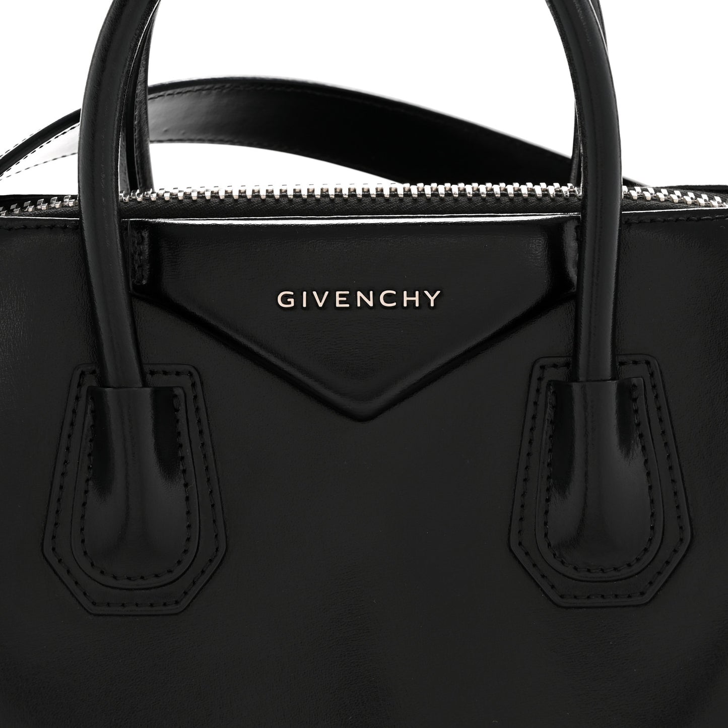 Shiny Lord Calfskin Small Antigona Black