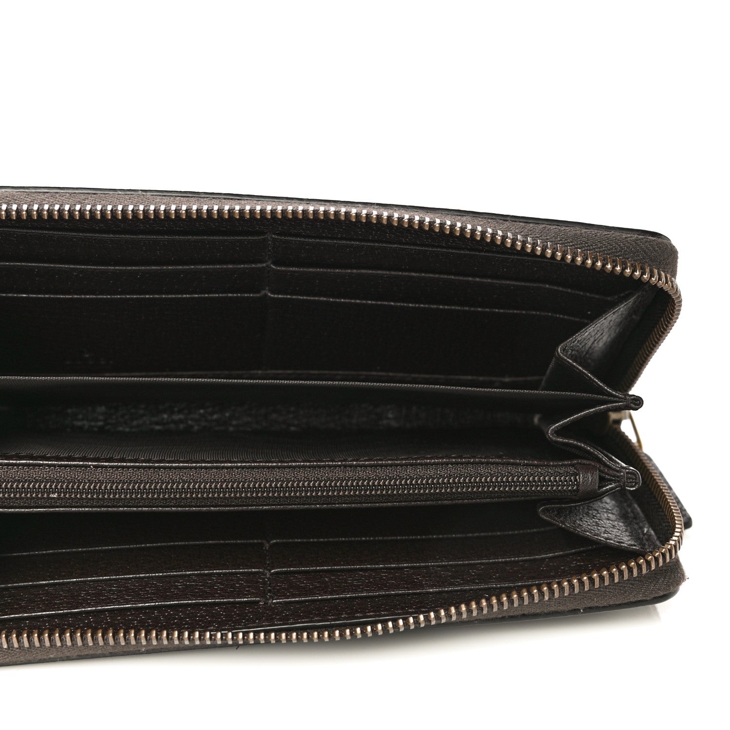 Gucci Dollar Calfskin Boar Effect GG Marmont Zip Around Wallet Dark Cocoa 5 of 15