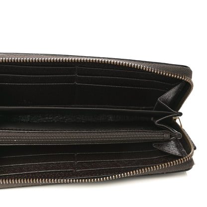 Gucci Dollar Calfskin Boar Effect GG Marmont Zip Around Wallet Dark Cocoa 5 of 15