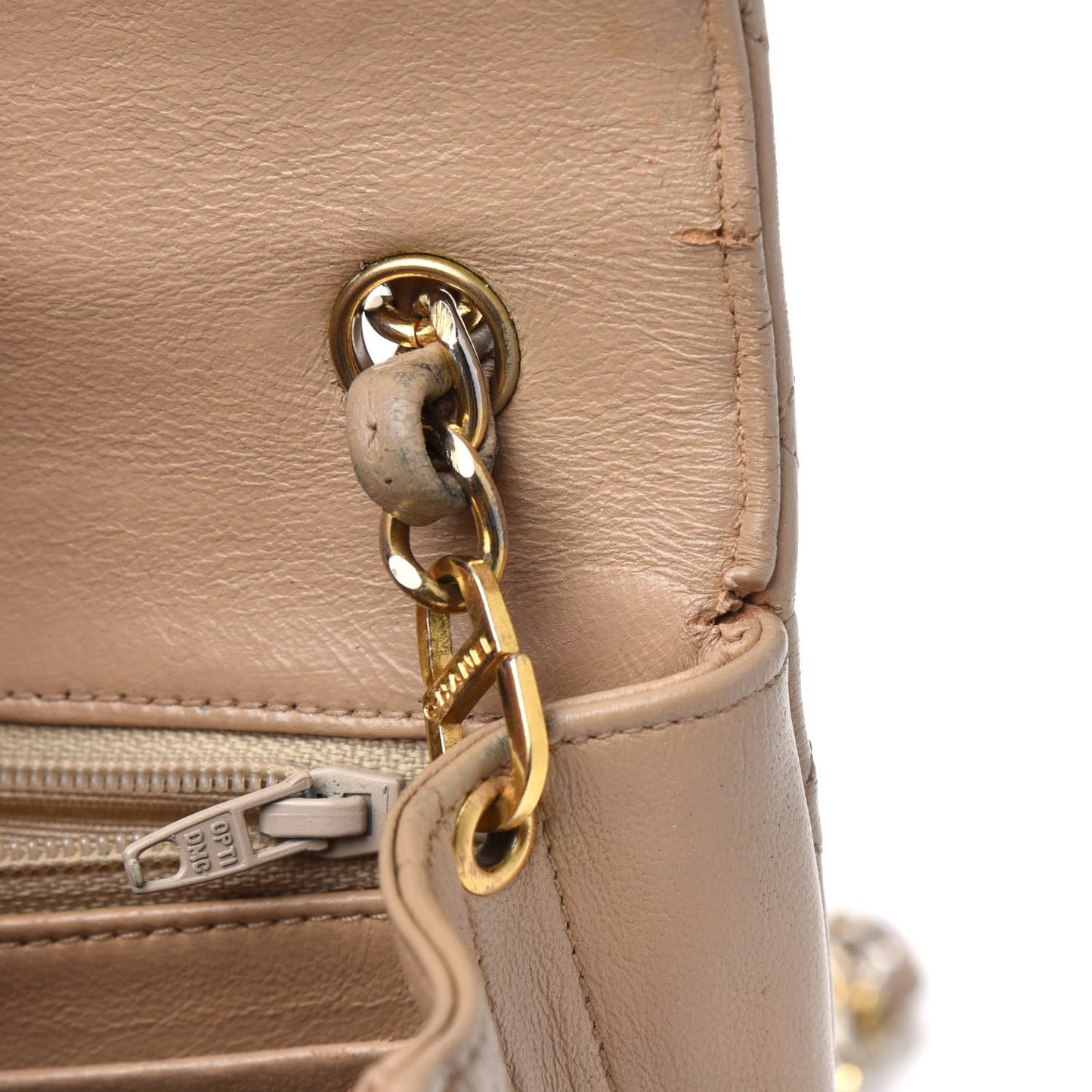 Lambskin Quilted Small Single Flap Bag Beige