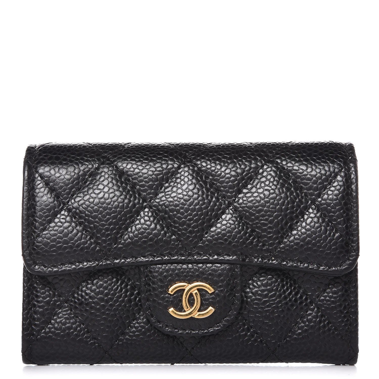Chanel Caviar Quilted Flap Card Holder Black 1 of 9