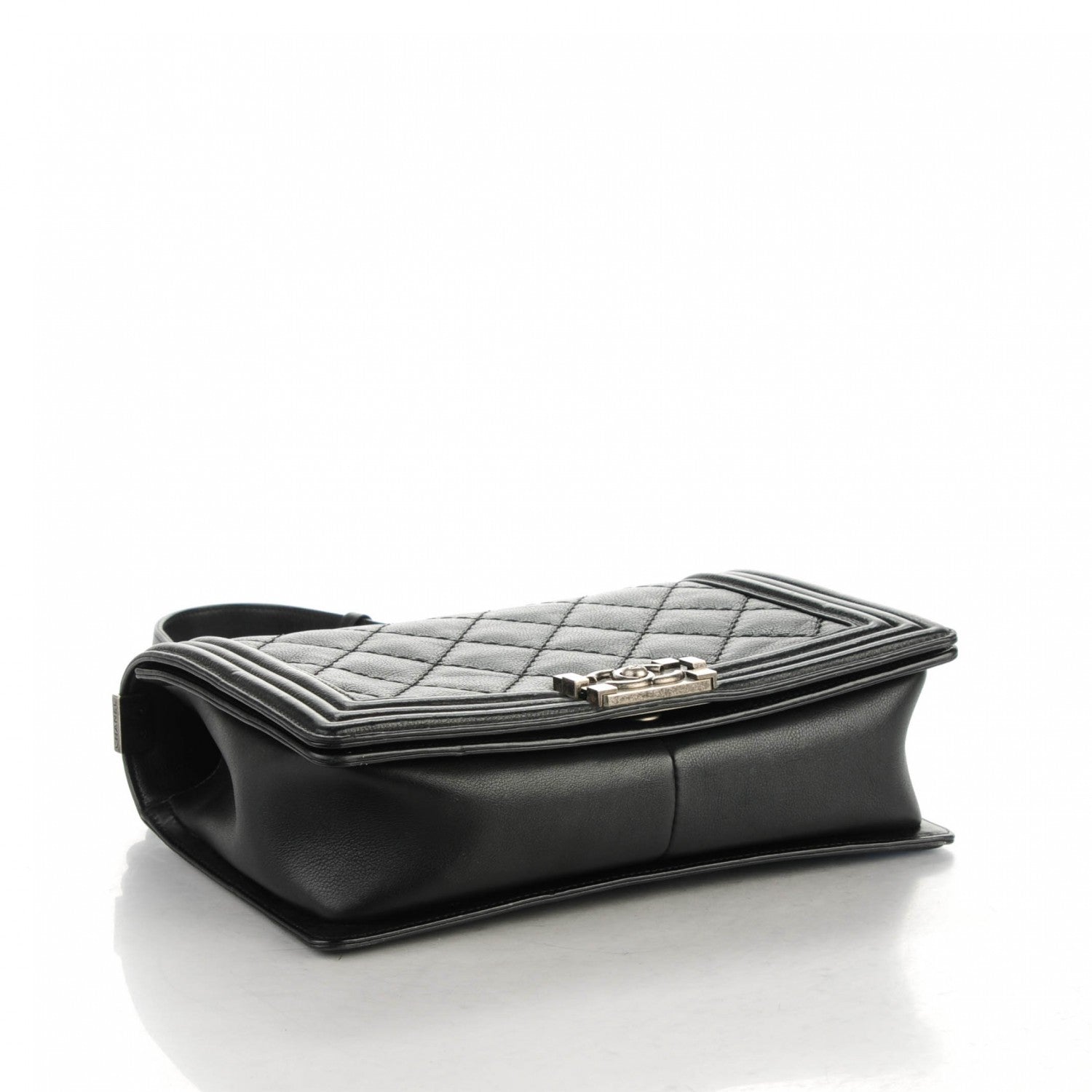 Chanel Calfskin Quilted Double Stitch New Medium Boy Flap Black 4 of 6
