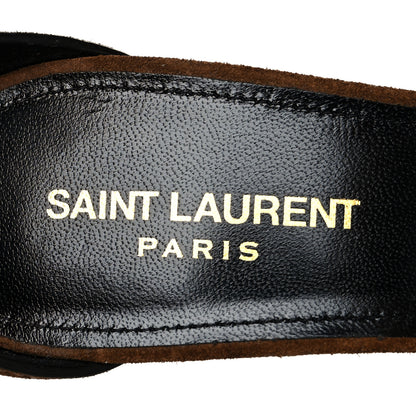 Saint Laurent Suede Mica Buckle Western Ankle Sandals 40 Brown 6 of 7