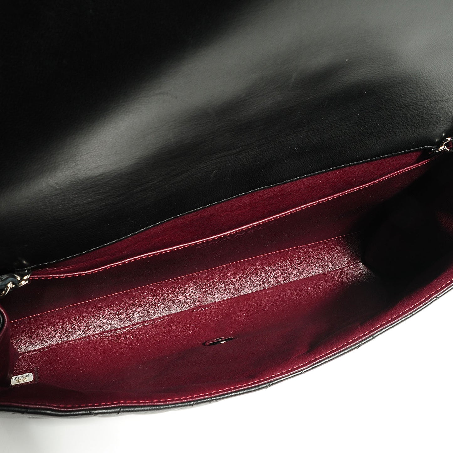 Lambskin Quilted Clutch With Chain Flap Black