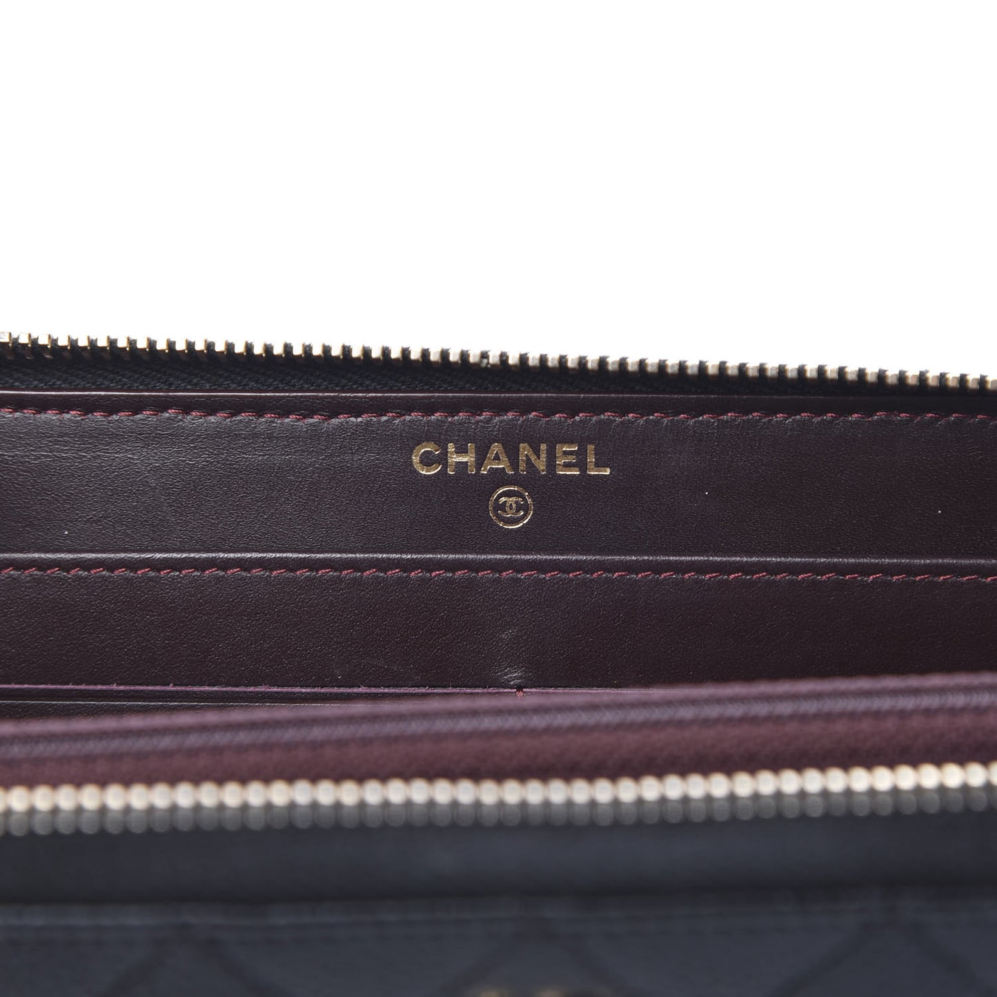 Caviar Quilted Large Gusset Zip Around Wallet Black