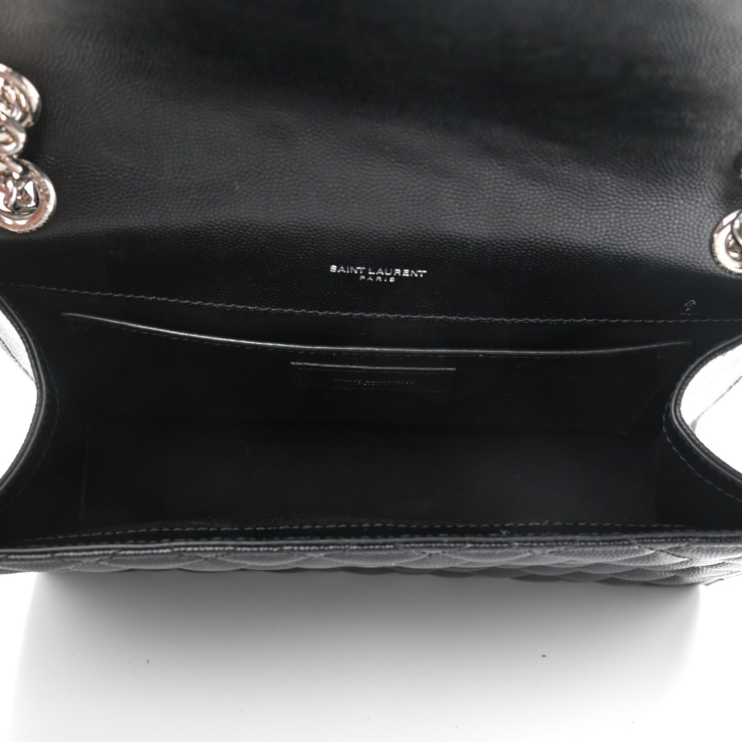 Saint Laurent Grain De Poudre Textured Mixed Matelasse Triquilt Medium Monogram Satchel Black 5 of 11
