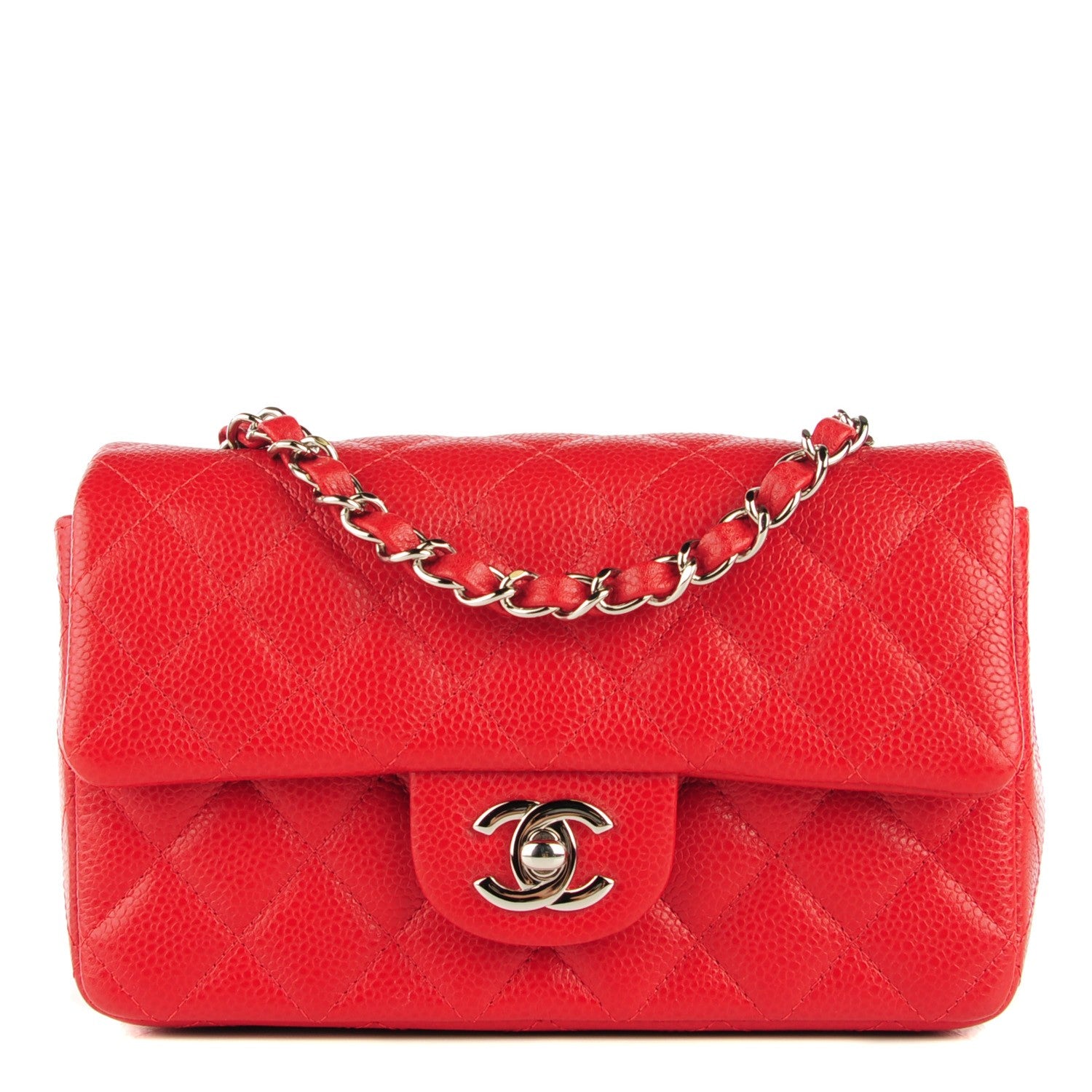 Chanel Caviar Quilted Mini Rectangular Flap Red 1 of 8