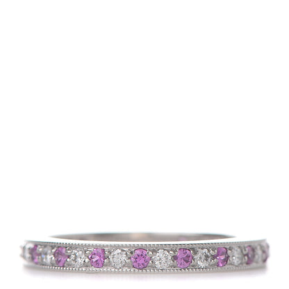 Tiffany Platinum Diamond Pink Sapphire Legacy Ring 47 4.25 1 of 5