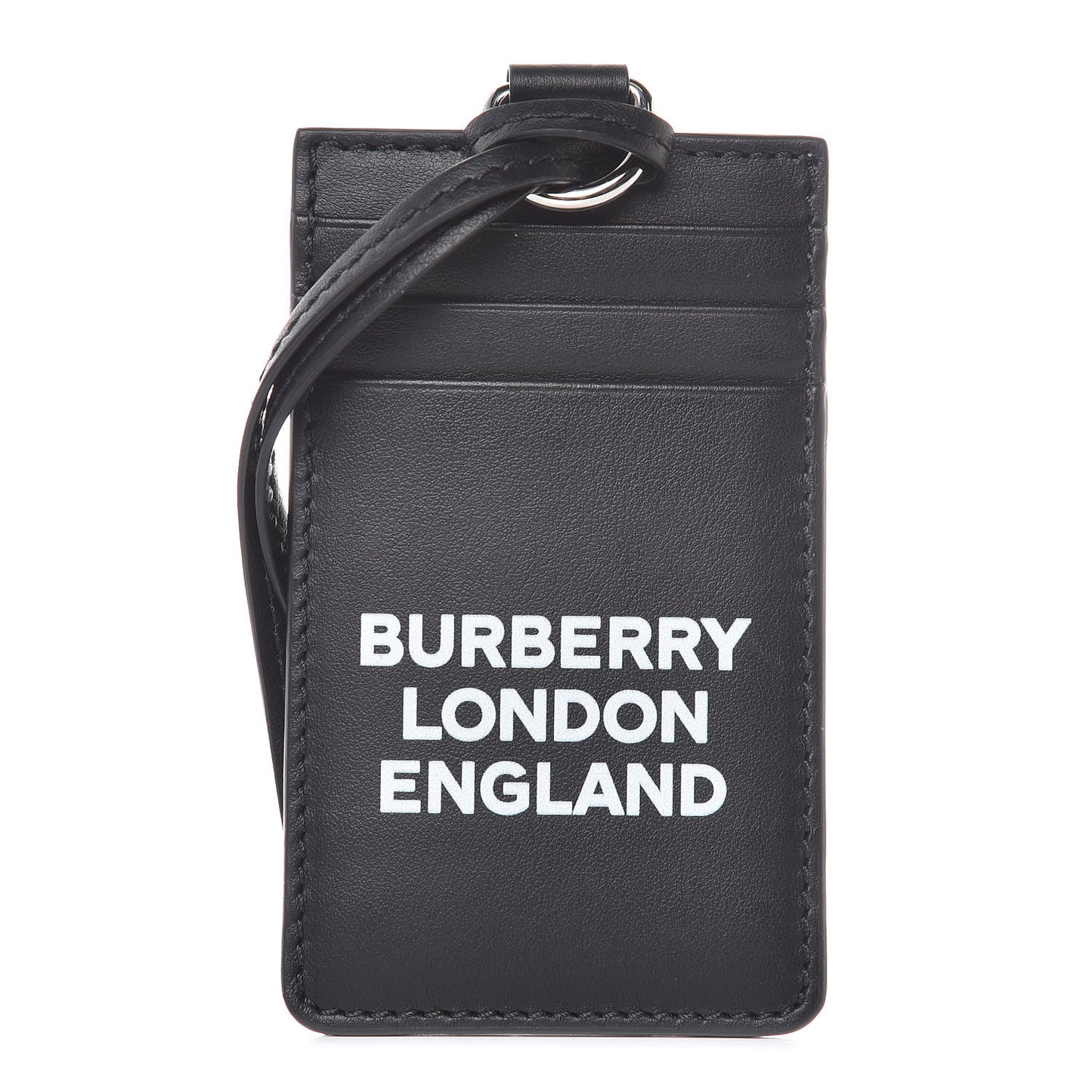 Calfskin Elmer Lanyard Card Case Black