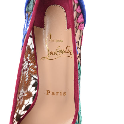 Christian Louboutin Dentelle Veau Velours Floral Very Lace 120 Pumps 35 Multi 6 of 7