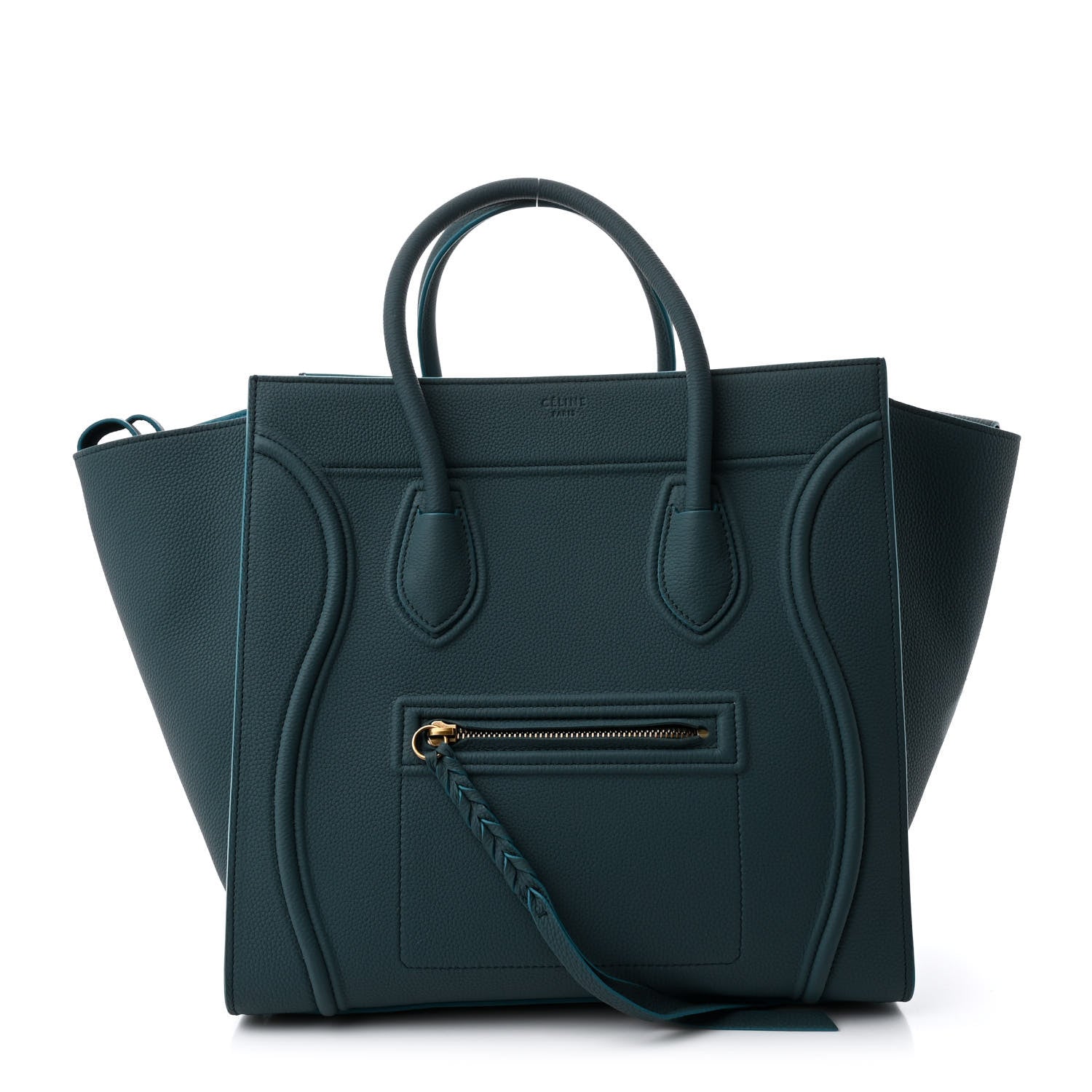 Celine Grained Calfskin Medium Phantom Luggage Ocean 1 of 10