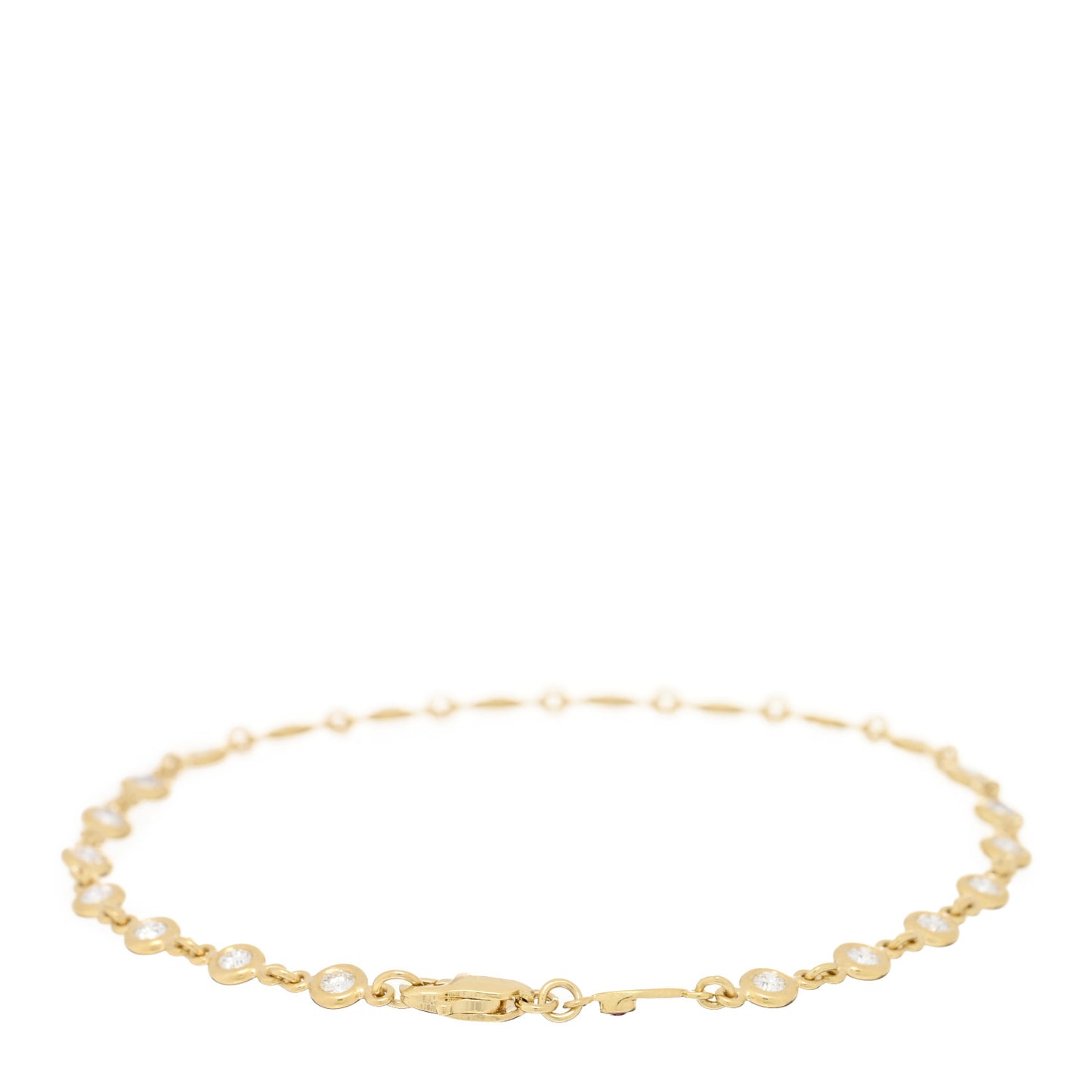 18K Yellow Gold Diamond By the Inch Bezel Bracelet