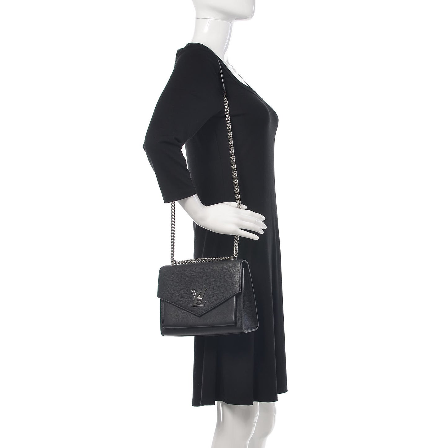 Soft Calfskin My Lockme Chain Bag BB Black