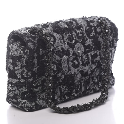 Chanel Painted Tweed Medium Single Flap Black Grey 3 of 11
