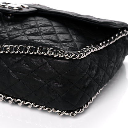 Chanel Washed Lambskin Quilted Maxi Chain Around Flap Black 10 of 12