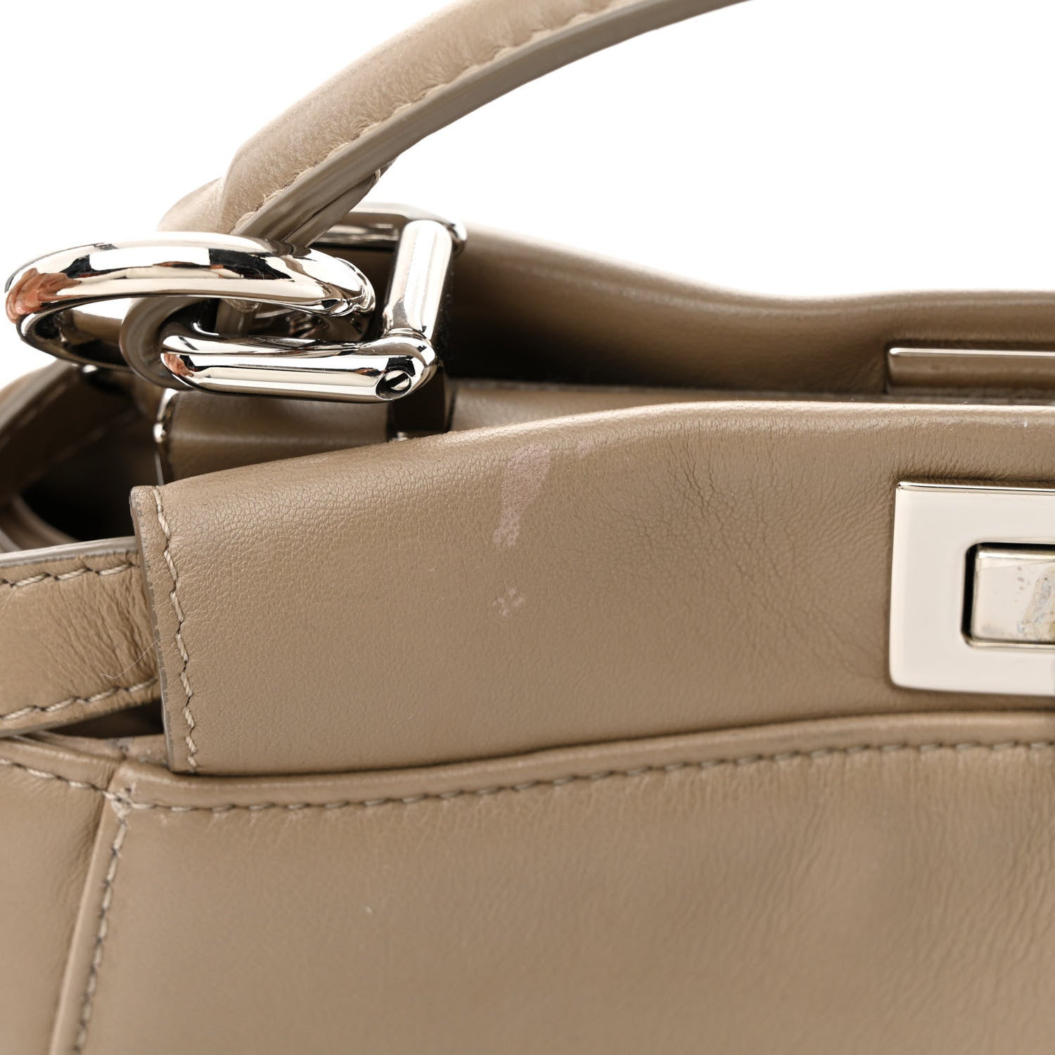 Fendi Nappa Mini Peekaboo Iconic Satchel Tortora 15 of 18